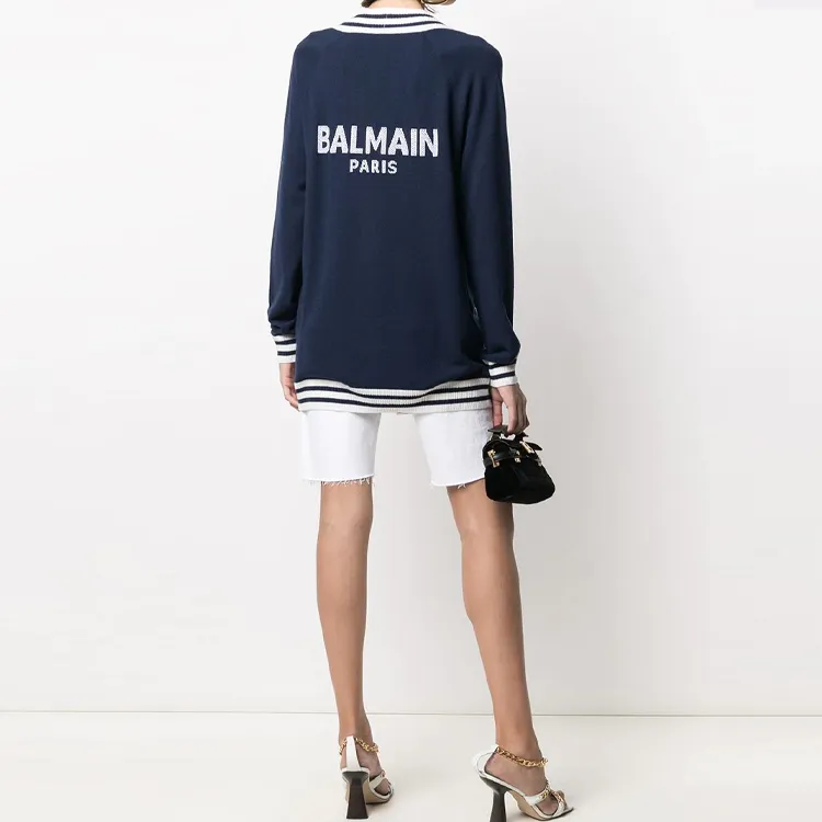 BALMAIN FW21 Fitted Knitwear Women's Blue-3