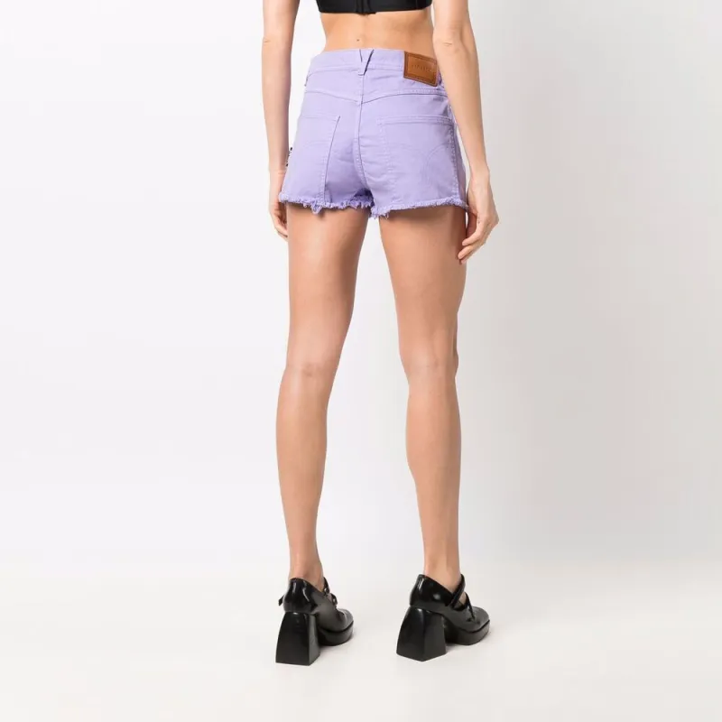 VERSACE Denim Shorts Women's Purple-3