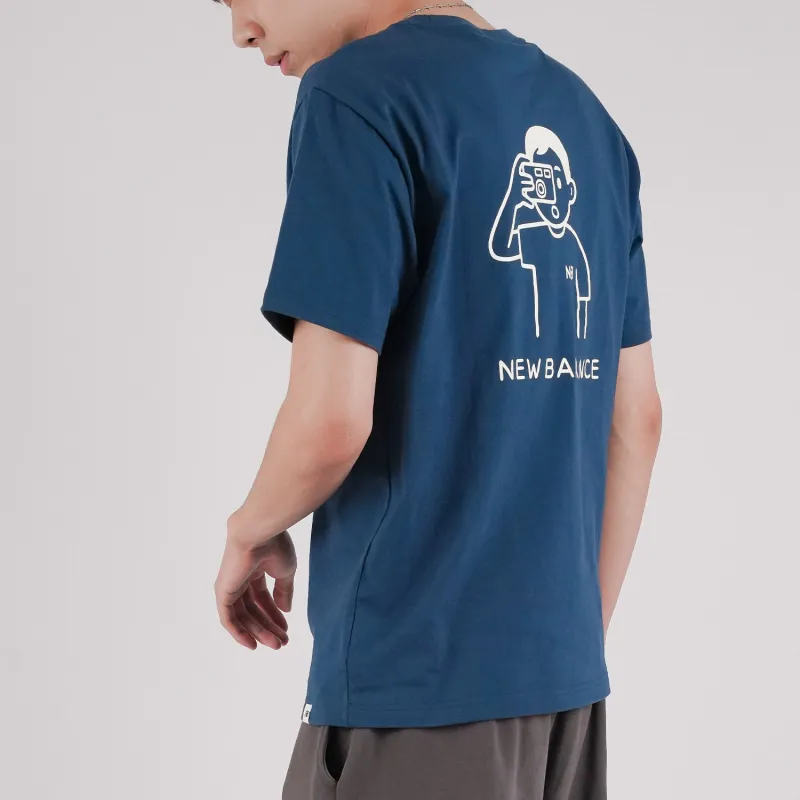 New Balance Noritake Collection Set in Sleeve T Shirt Unisex Navy Blue-2