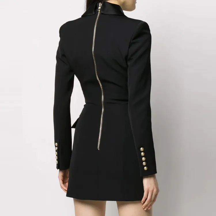 BALMAIN Long-Sleeved Dresses Women's Black-3