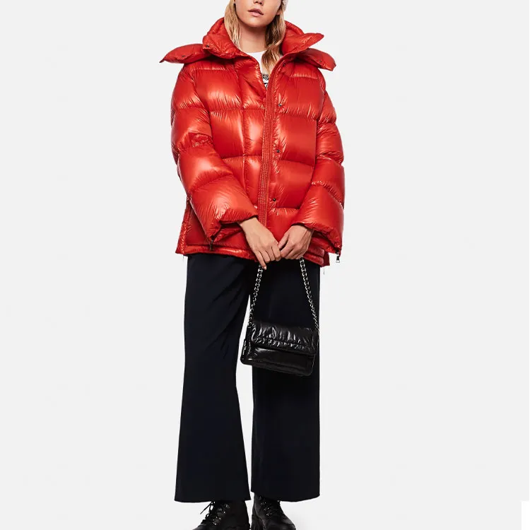Moncler Down Jacket Women's Orange Red-1