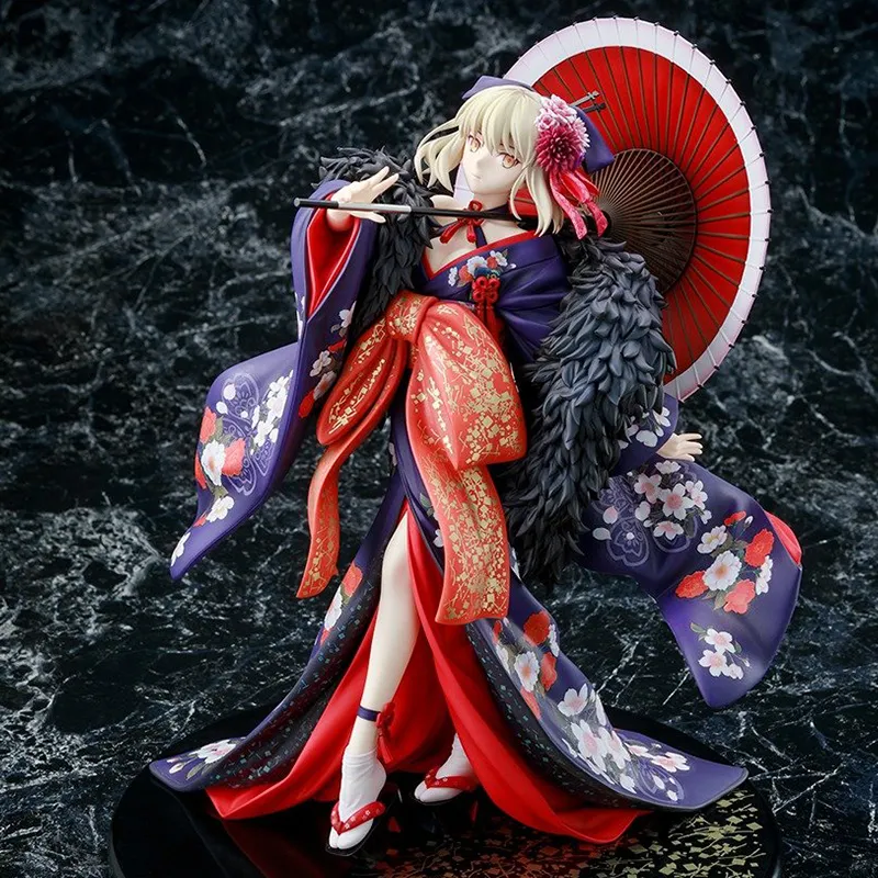 KADOKAWA Artoria Pendragon 1/7 Fgo Black Saber Altria Kimono Limited Edition Scale Figures-2