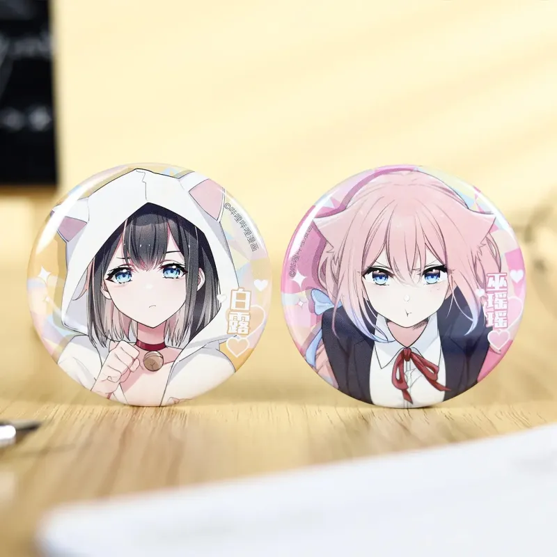 BEMOE My Fake Girlfriend's Defending Against Their Attacks Tinplate Badge IP Merch-1
