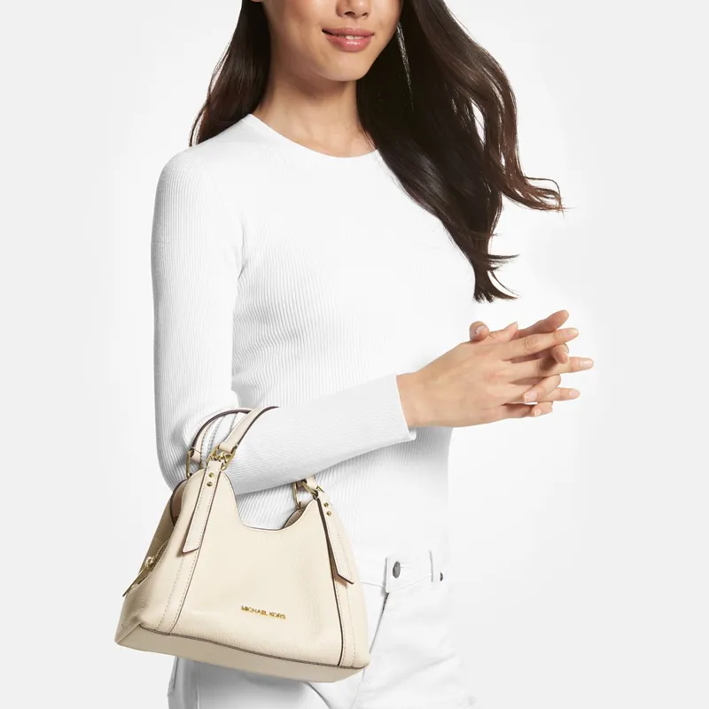 MICHAEL KORS Cow Leather Tote Bag Shopping Bag Handbag Small Size Women's White-4