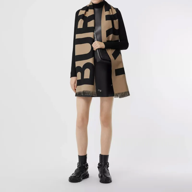 Burberry Wool Knit Scarves Unisex-5