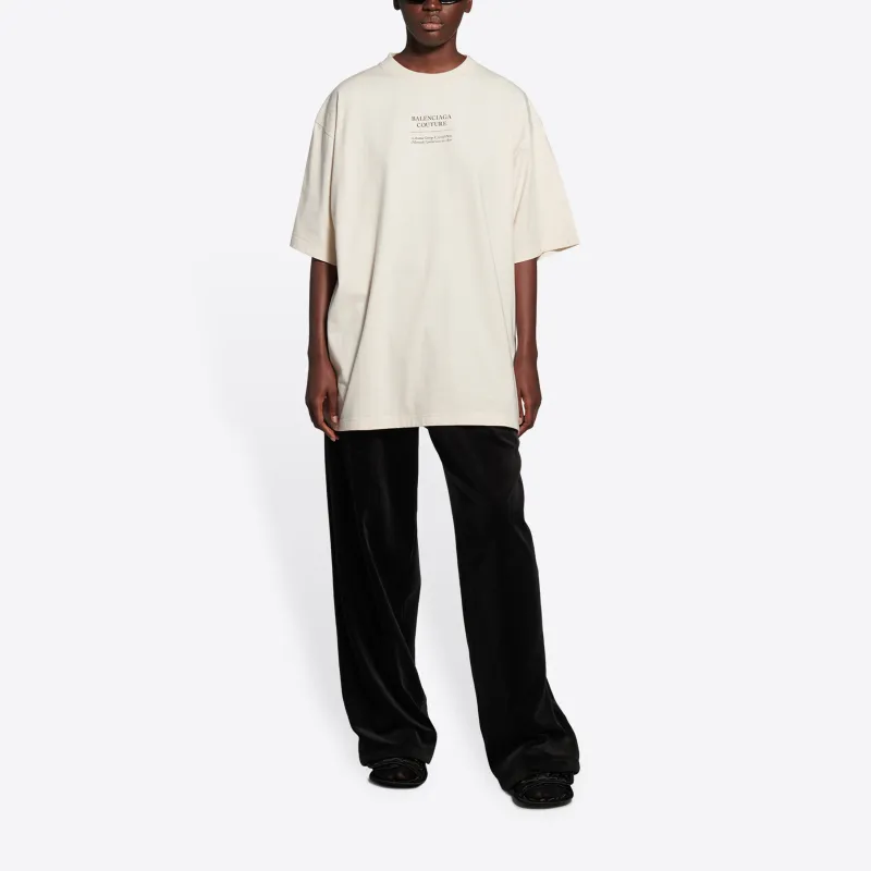 Balenciaga FW21 Drop Shoulder Sleeve T Shirt Women's Beige-5