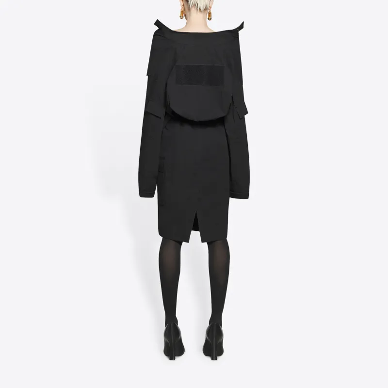 Balenciaga Off shoulder Cargo Midi Dress-2