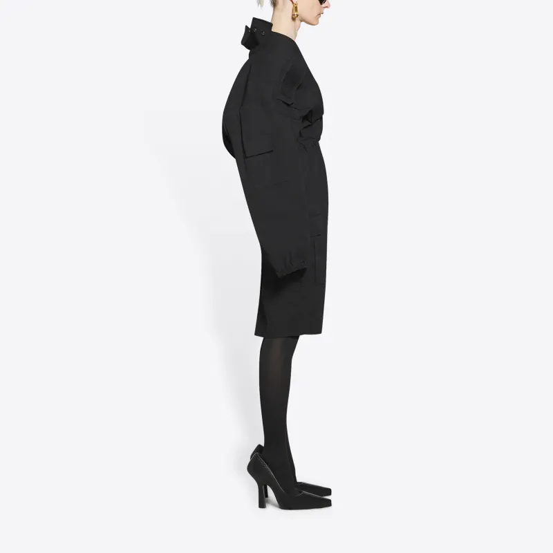 Balenciaga Off shoulder Cargo Midi Dress-4