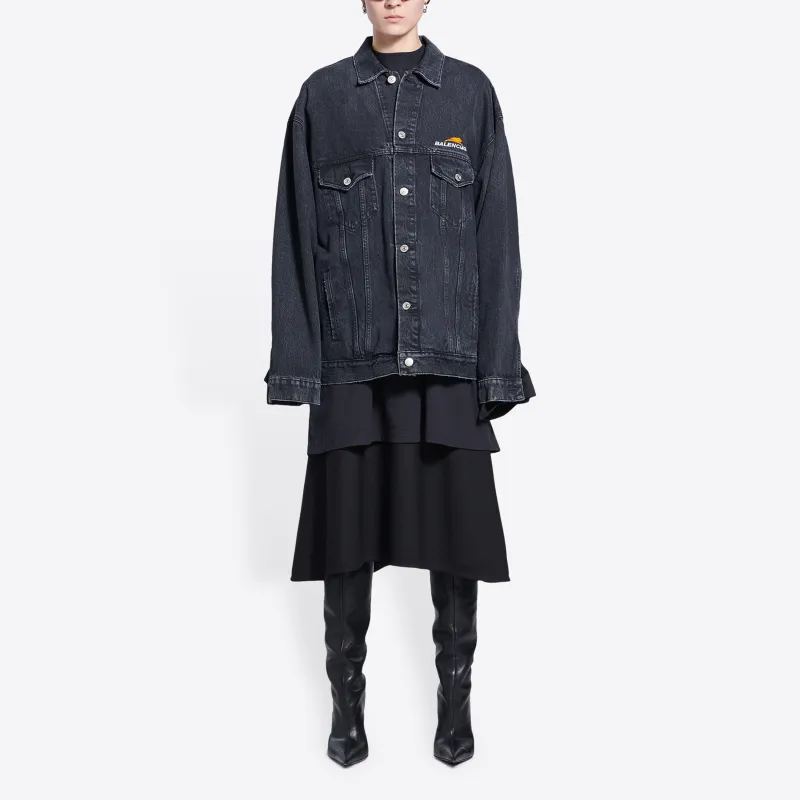 Balenciaga SS22 Denim Jacket Women's Black-2