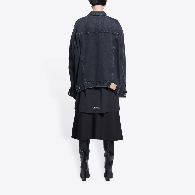 Balenciaga SS22 Denim Jacket Women's Black-3