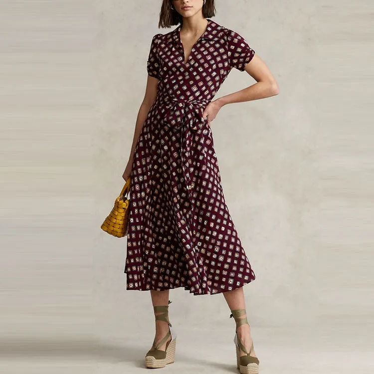 Polo Ralph Lauren Short Sleeved Dress Women's Red-1