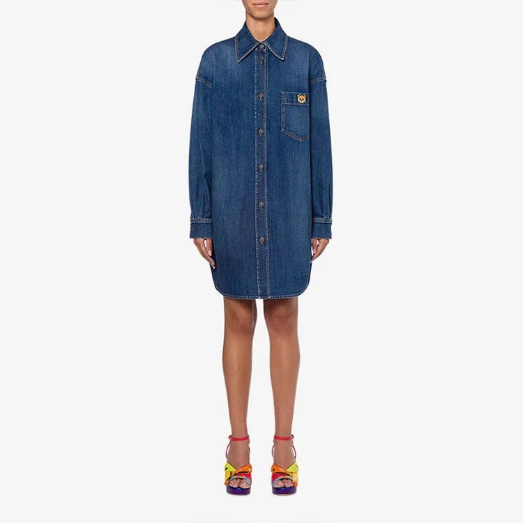 MOSCHINO Long-Sleeved Dresses Women's Blue-1