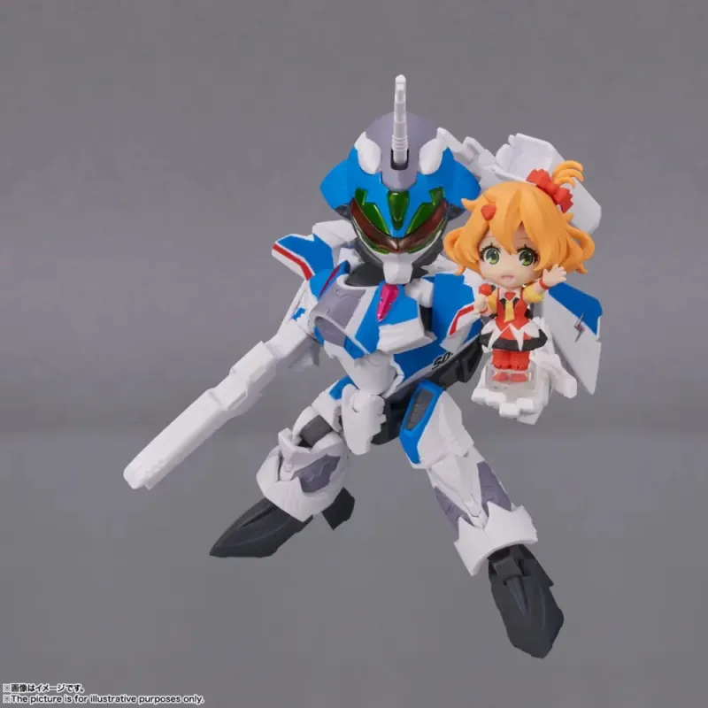 BANDAI Macross Freya TINY SESSION VF-31J Stormy Set 10cm Hobby Model-3