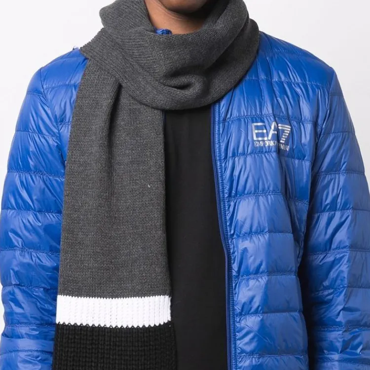 EMPORIO ARMANI Knit Scarves Men's Gray-1