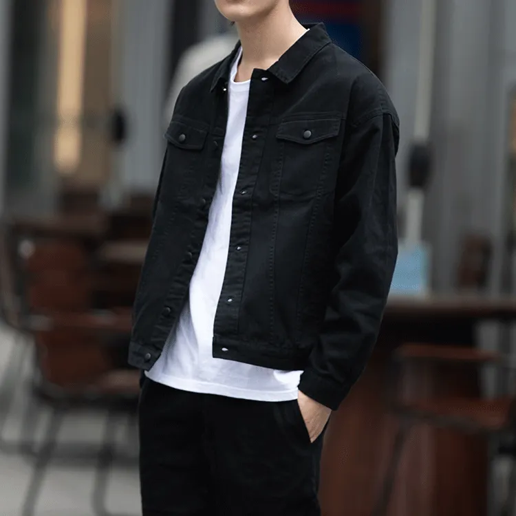 SUPERMOON Loose Fit Workwear Jacket Men's Black-3
