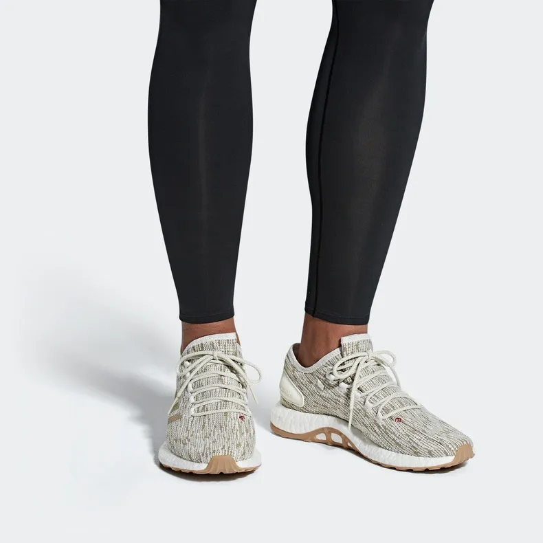 Adidas Pure Boost 2017 Non-slip Lightweight Low-Top Running Shoes Unisex Nude Gold-5