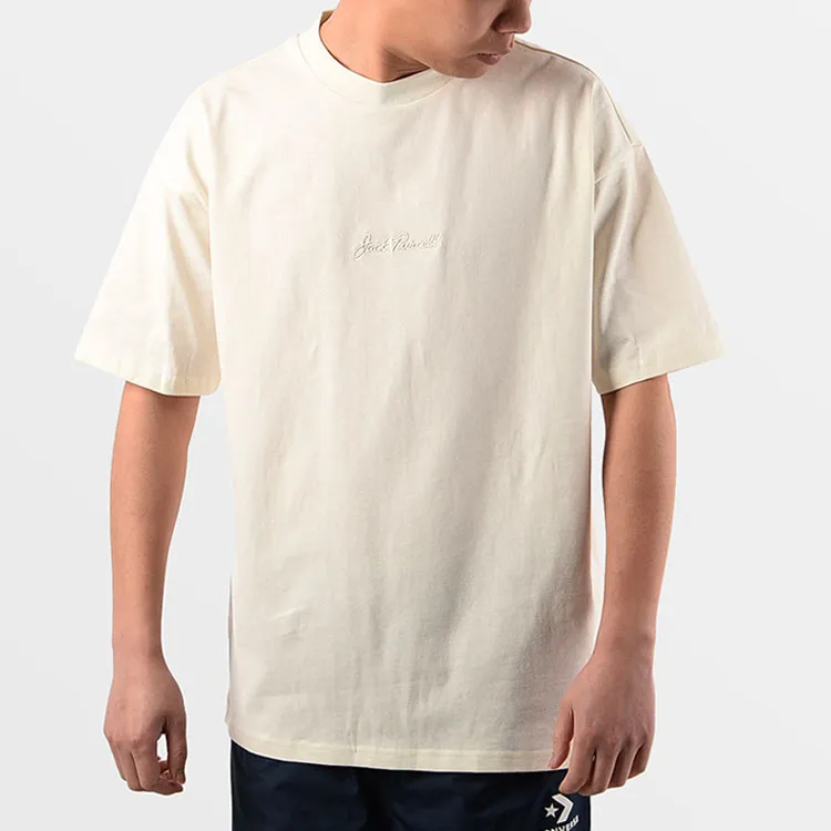 Converse Drop Shoulder Sleeve T Shirt Unisex Ecru-1