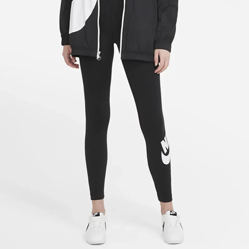 Nike Sportswear Women's Essential High Waisted Logo Leggings Black/White-2
