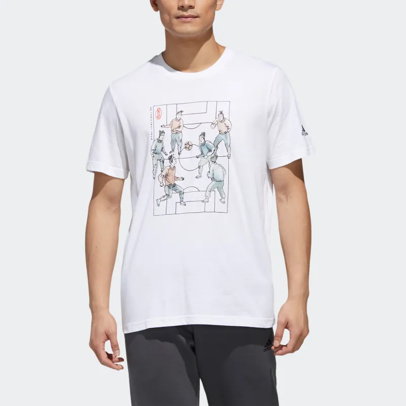 Adidas T Shirts Men White-2