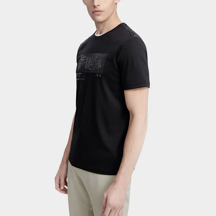 FILA Set in Sleeve T Shirt Men's Jet Black-4