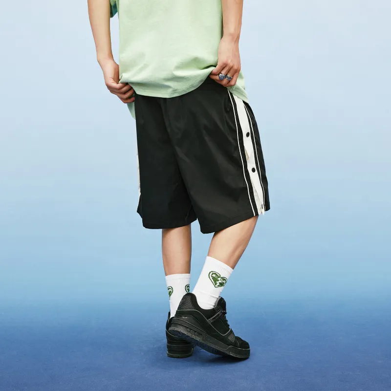 A11SLAVE Loose Fit Shorts Unisex Black White-3