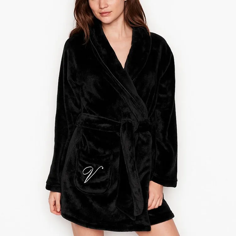 Victoria's Secret Bath Robes Women's Black-2