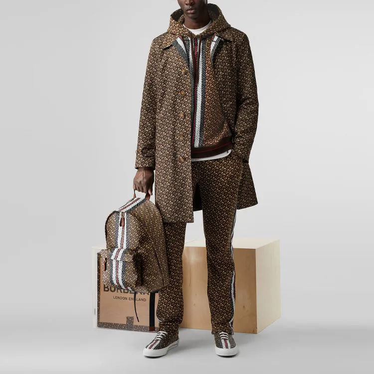 Burberry Hooded Sweatshirt Spring Fall Men's Saddle Brown-2