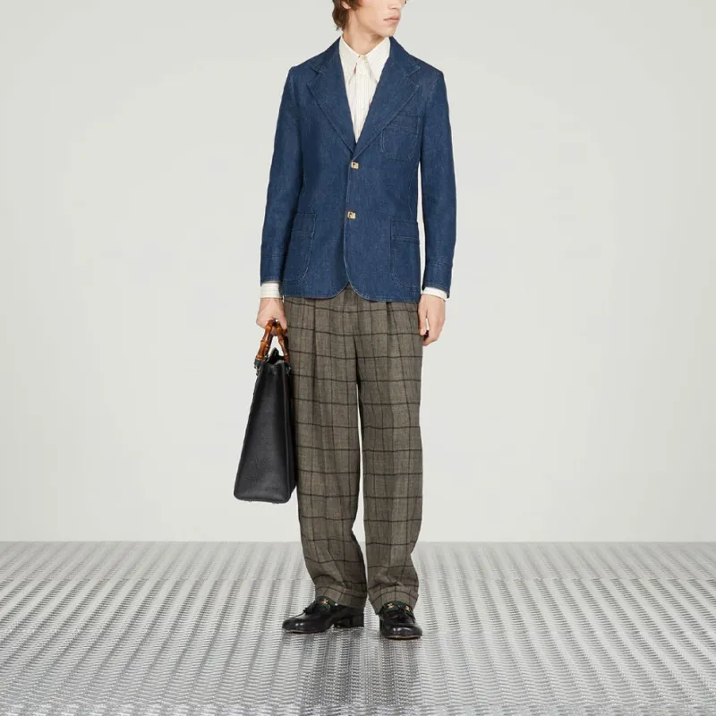 GUCCI SS23 Business Suit Coat Men's Dark Blue-1