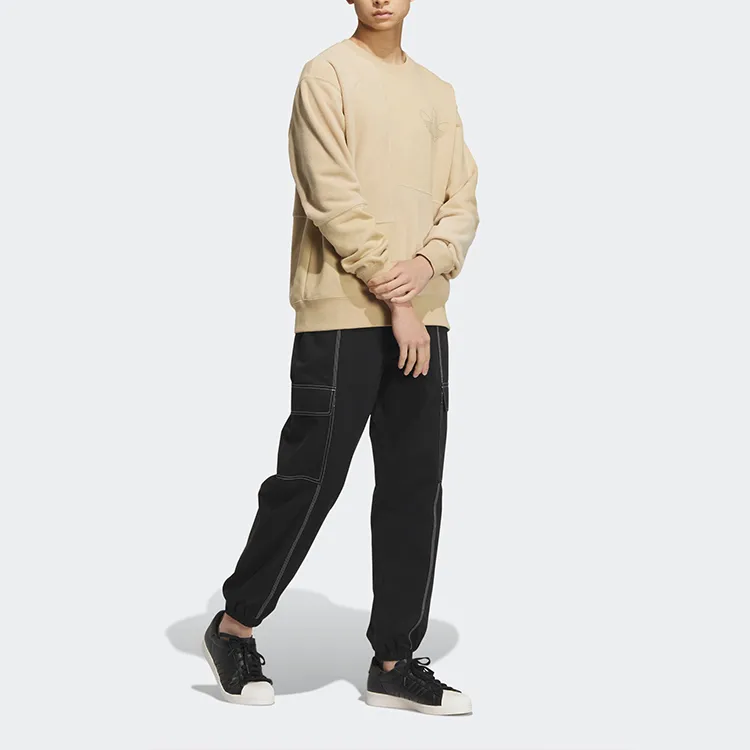 Adidas Originals Sweatshirts Men Linen Khaki Brown-1