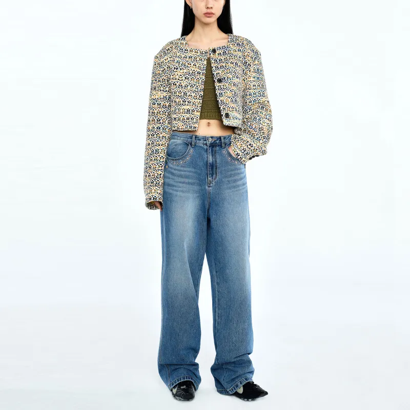 ADER ERROR ADER ERROR Through Editism Series Jeans Women's Denim Blue-2