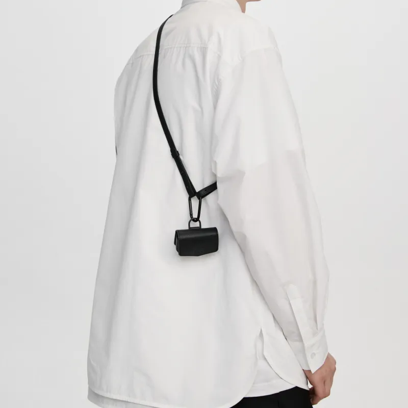 FPA Leather Earphone Case Unisex Black/White-3