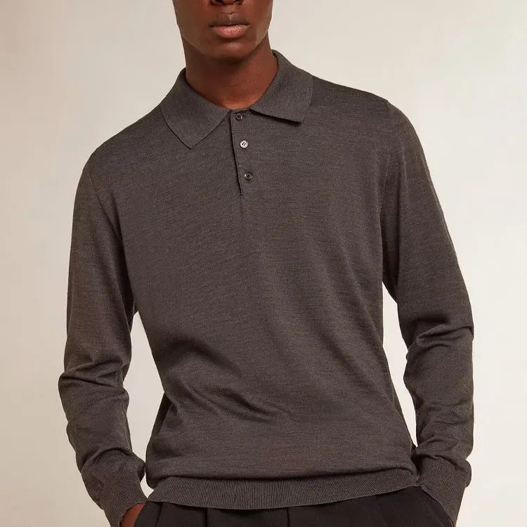 Golden Goose Logo patch Wool Polo Shirt-4