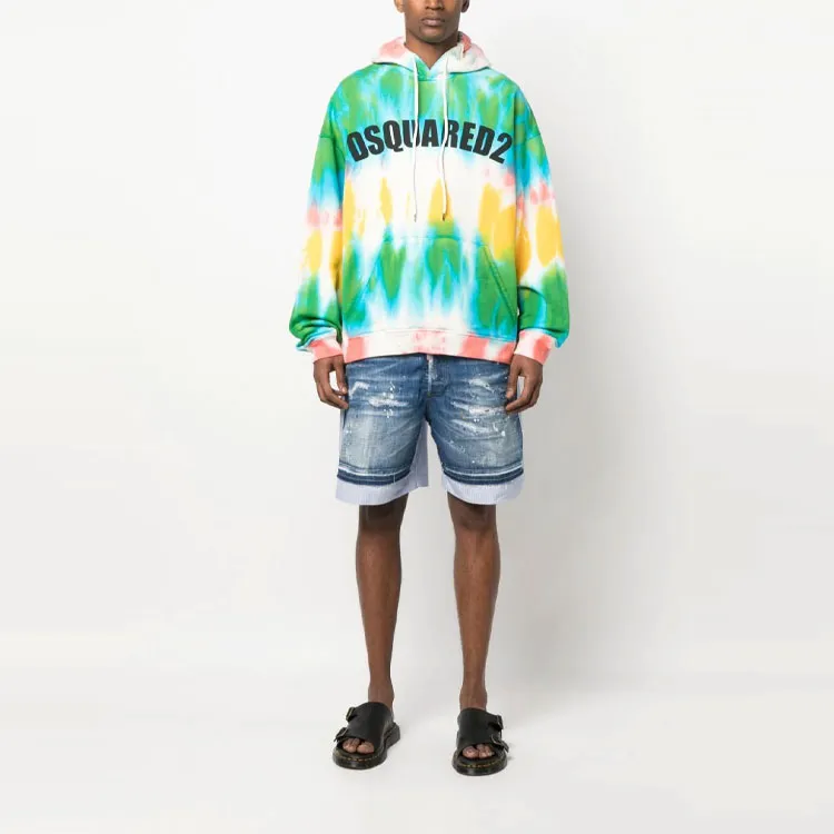 DSQUARED 2 Tie Dyed Logo Printed Hoodie-1