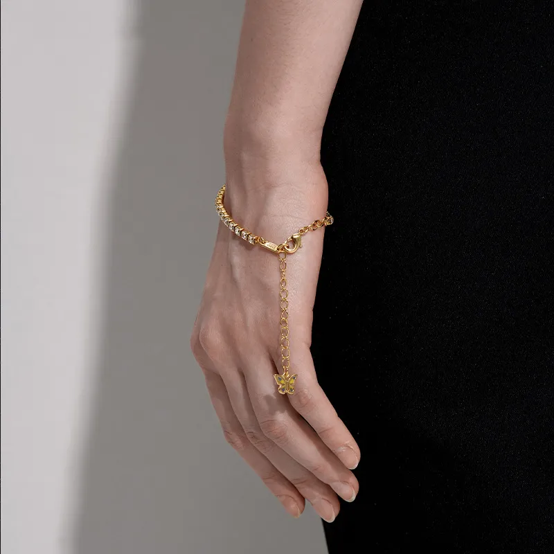 STUGAZI Zircon White Gold Plated Copper Bracelets Unisex Gold Silver-5