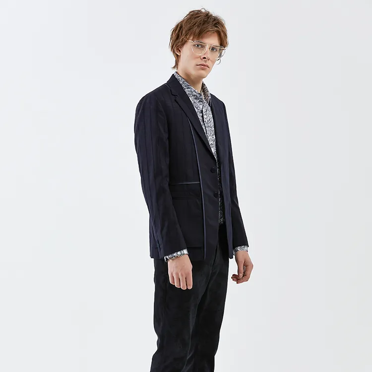 DAVID NAMAN Business Suits Men Navy Blue-4