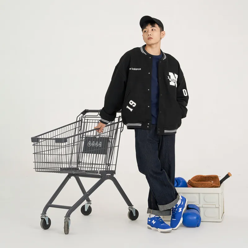 New Balance Baseball Jacket Spring And Autumn Unisex Black-2
