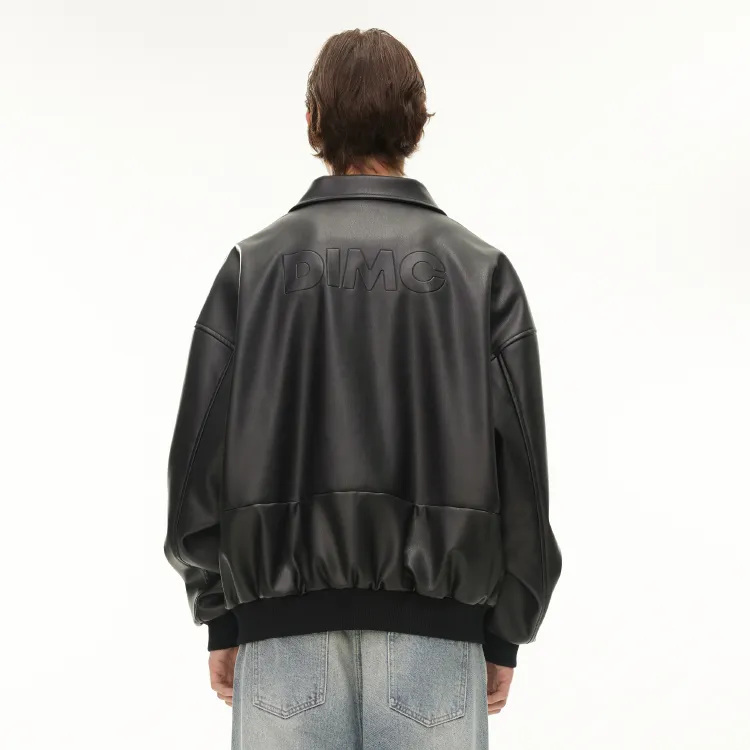 DIMC Leather Jacket Men's Black-5