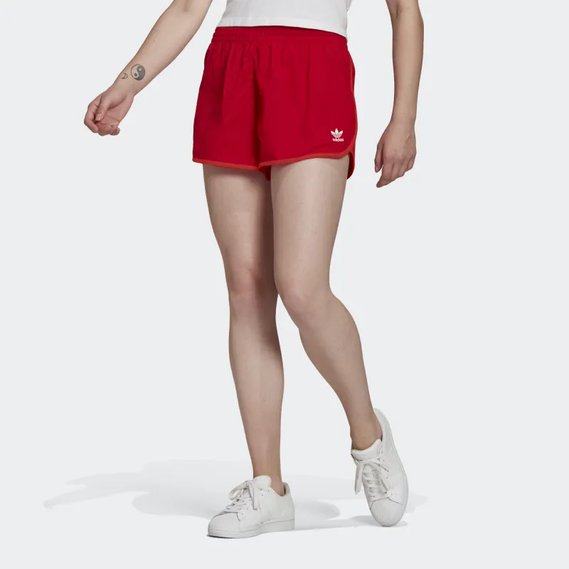Adidas Originals 3 Stripes Casual Shorts Women's Red-1