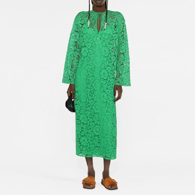 Valentino Long-Sleeved Dresses Women's Green-1