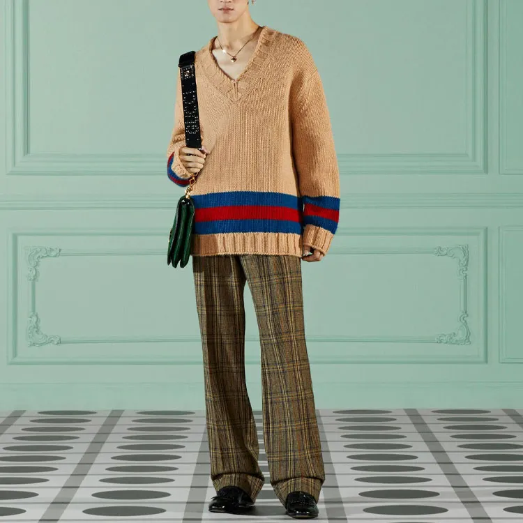 GUCCI Fine Mohair Wool Webbed Sweater-1