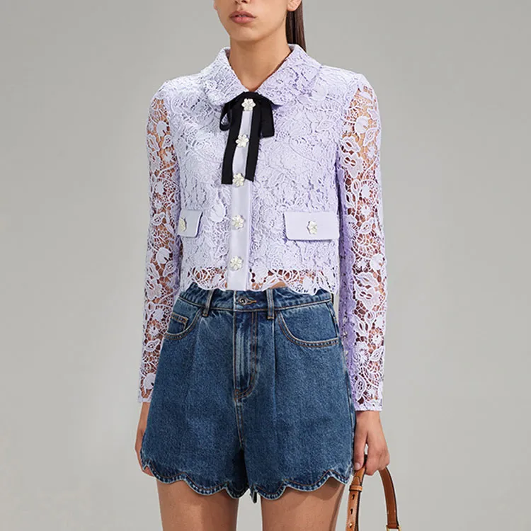 Self portrait SS23 Shirts Women's Lilac-3