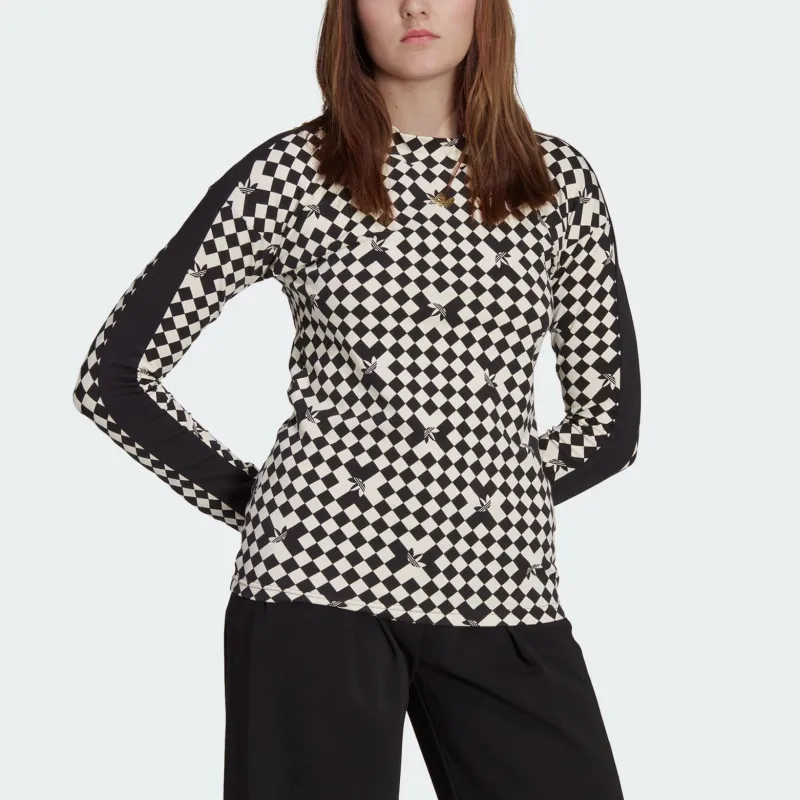 Adidas Ski Chic Allover Print Long Sleeve Tee-1