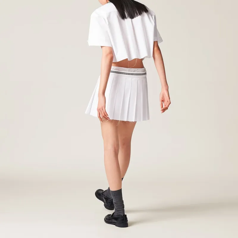 MIU MIU Logo print Poplin Shirt-2