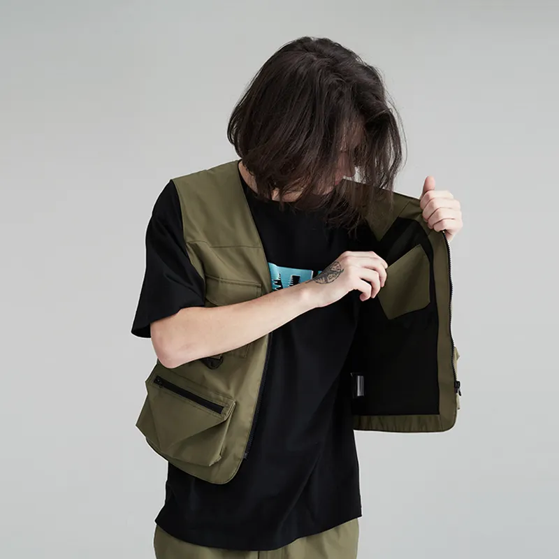 Prth Promethean Loose Fit Vest Unisex Olive Green-7