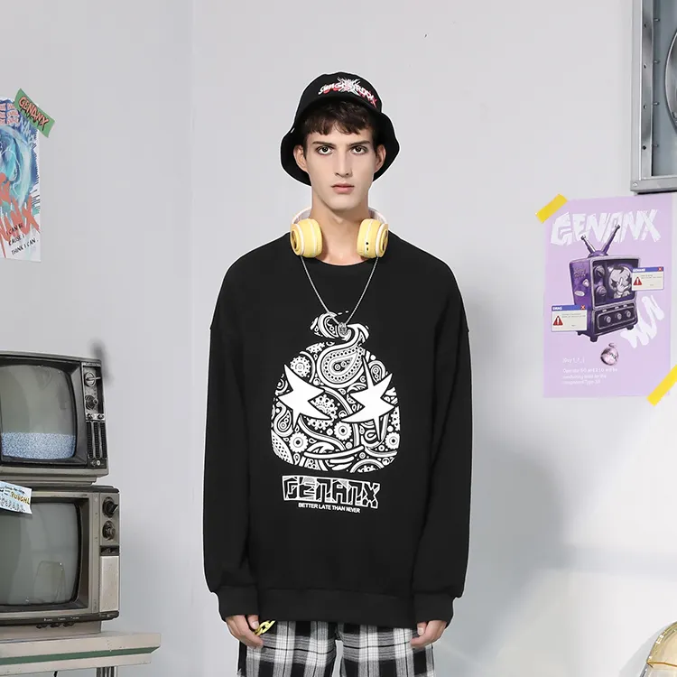 GENANX Crew Neck Loose Fit Regular Sweatshirt Unisex-2
