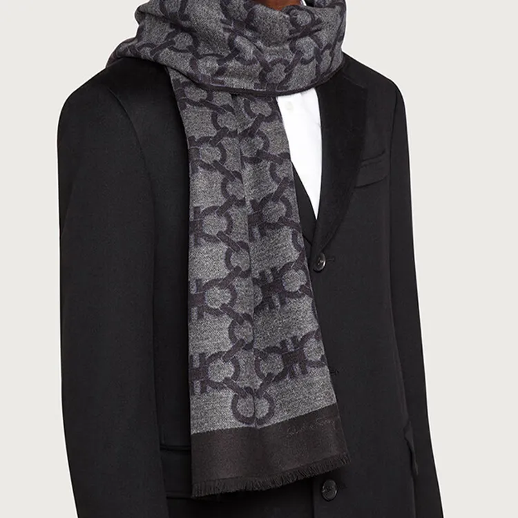 Ferragamo Gancini Pattern Knitted Scarf-1