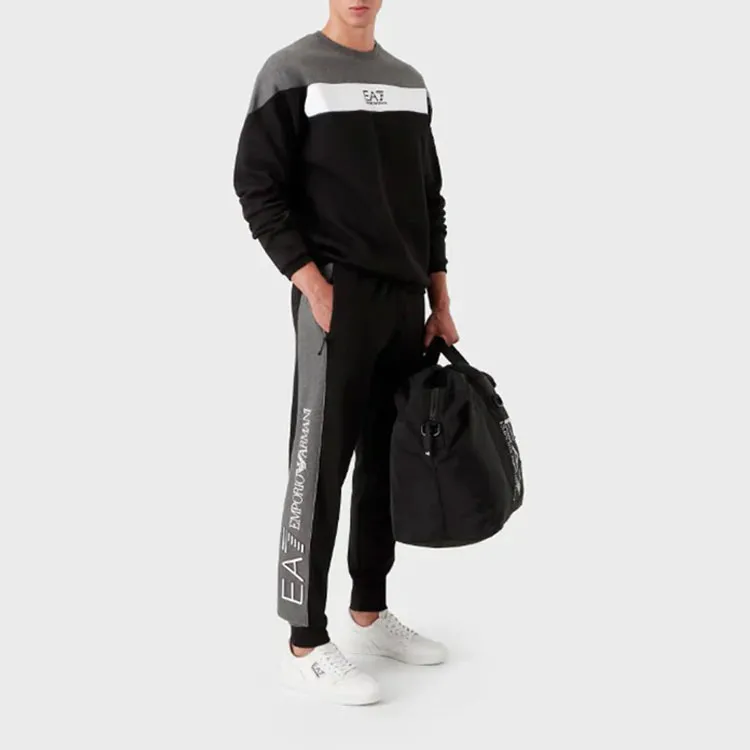 EMPORIO ARMANI EA7 Knitted Sports Pants Men's Black-4