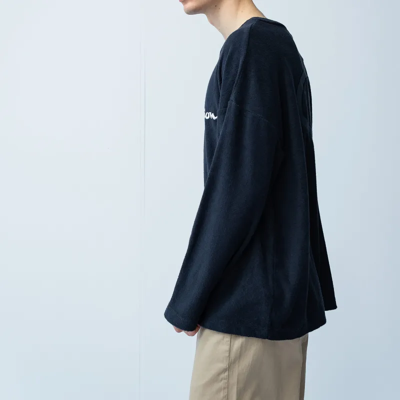 Champion Crew Neck Loose Fit Regular Sweatshirt Japan Version Unisex Navy Blue-4