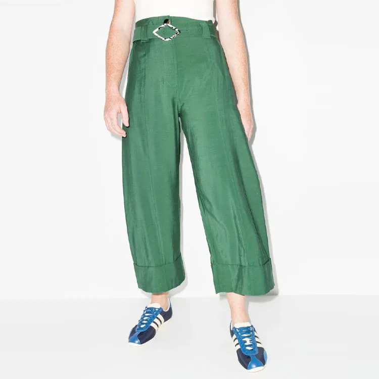 GANNI Casual Pants Women's Green-3