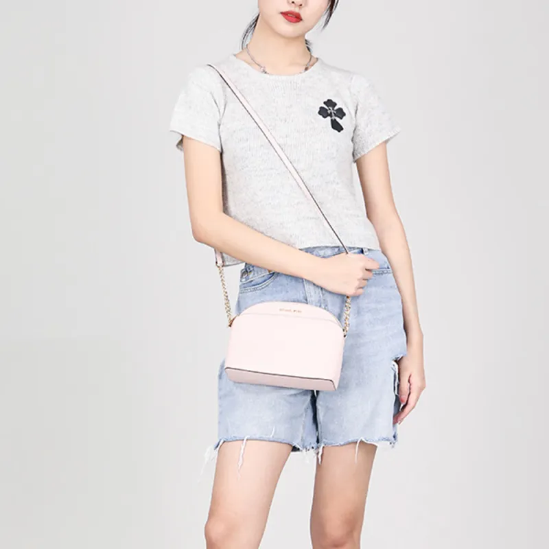 MICHAEL KORS Leather Dome Bag Crossbody Bag Women's Cream Pink-7
